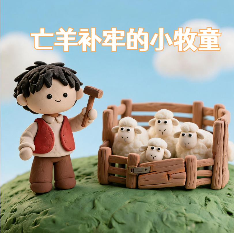 亡羊补牢的小牧童 - AI绘本制作案例展示